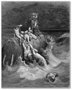 The life of Pi,  catastrophist style - Gustave Doré's "The Deluge," 1865.