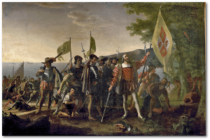 Vanderlyn's "Landing of Christopher Columbus."  Wikipedia.