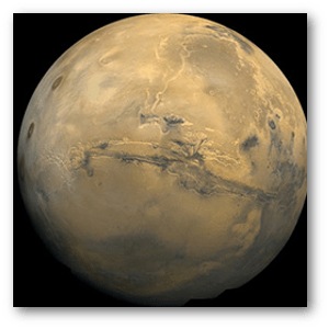 Mars, showing the Valles Marineris.  (NASA)