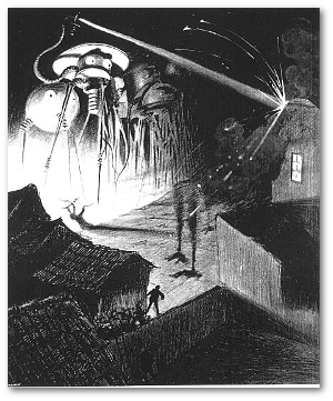Artwork by Henrique Alvim Corréa for the 1906 Belgian edition of "The War of the Worlds." Source