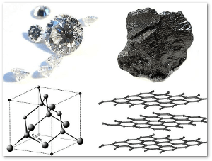 Diamond and graphite.  Source