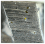 Closeup of a diamond saw blade.  Source