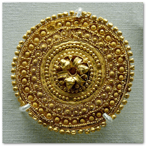 Etruscan filigreed ear stud, 5th century BC.  Image source