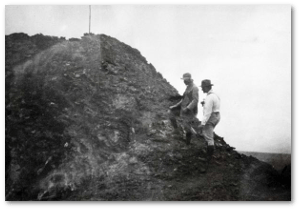 Perret on the left returned and was photographed at Kilauea in 1914  Source