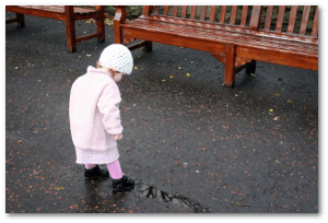 Tremble at my mighty foot, puny rain river!  Morguefile/hotblack