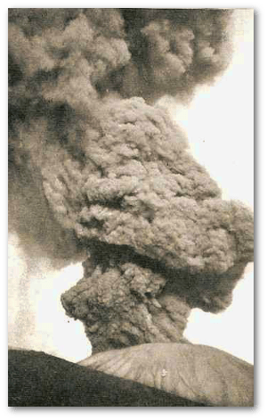 Perret took this photograph of the 1906 eruption just before the ash column collapsed.  Source