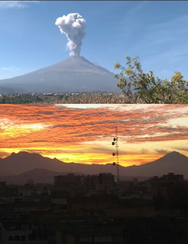 Popo plume and Izta Popo